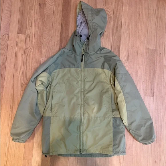 Columbia Women’s Light Green Front Zip Up Jacket Hooded Size Medium Windbreaker - Picture 1 of 12